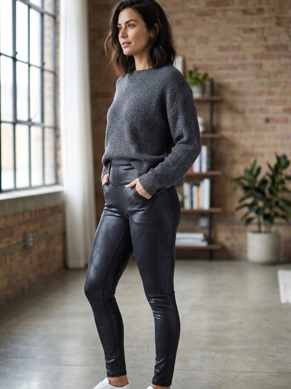 Spanx Black Faux Leather Leggings